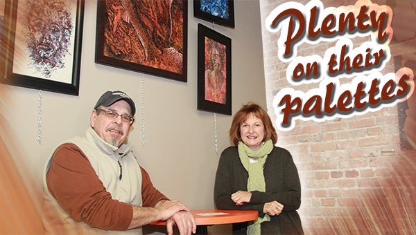 Kirk Foley, owner of Prairie Wind Coffee, and Marty Shepard, artistic director of the Albert Lea Art Center, are planning the first Sweet Soiree at the coffee shop as a fundraiser for the Art Center from 5 to 7 p.m. on Thursday. --Jason Schoonover/Albert Lea Tribune
