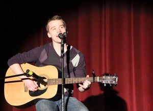 Jacob Estes practices his song during a Tigers Roar rehearsal Tuesday afternoon. The show opens at 7 p.m. tonight at Albert Lea High School.