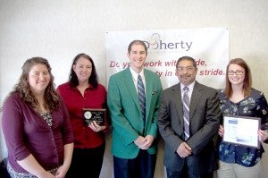 The Albert Lea-Freeborn County Chamber of Commerce welcomes Doherty Staffing Solutions to the chamber recently. --Submitted