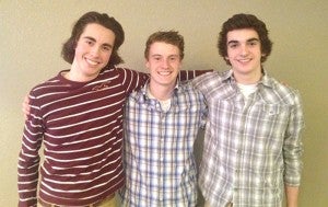 The captains of next years Albert Lea boys’ hockey team were announced at the Tigers’ postseason banquet at Wedgewood Cove Golf Club March 10. From the left captains are Andrew Thompson, Lucas Peterson and Van Zelenak. All three hockey players will be seniors next year. Zelenak led the Tigers in scoring last season with 13 goals. Thompson and Zelenak tied with a team-high nine assists. Peterson added seven goals and seven assists during the 2012-13 season. Albert Lea is looking to improve on last year’s 10-15-2 overall record. — Submitted