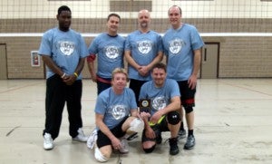 Mixed-Up was the champion of the Albert Lea Parks and Recreation men’s B league. Front row from the left are Stu Riemann and Troy Wagner. Back row from the left are Franck Johnson, Rayce Hardy, Scott Wichmann and Rick Brown. Jer Osgood is not pictured. — Submitted