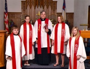 Hartland Evangelical Lutheran Church held confirmation on April 14 and Manchester Lutheran Church held confirmation on April 28. From left: Logan Adams, Solveig Stafford, the Rev. Shawn Stafford, Hayleigh Williams and Lillie Nielsen. --Submitted