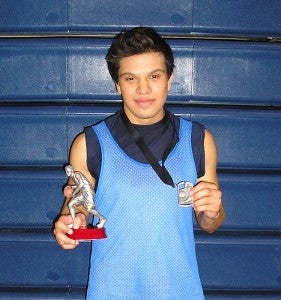 Jorge Sena of Albert Lea earned the Most Inspirational Player Award at the Midnight Madness basketball tournament in Eldora, Iowa. Sena is a senior at Albert Lea High School, where he was the Tigers’ starting point guard. — Submitted      