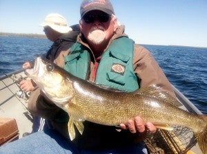 Dick Herfindahl holds a 28-inch walleye he caught on Leech Lake. — Submitted