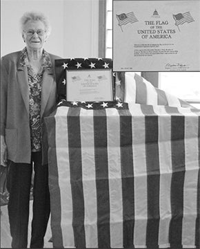 A flag was flown in honor of Ardis Drescher’s 90th birthday as a token of Tim Walz’s appreciation for the work she has done for the country. The flag was certified and flown over the United States Capitol April 25. --Submitted