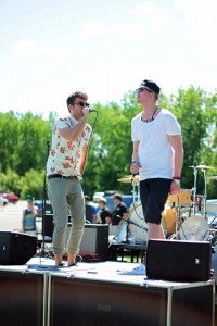 Tyler Shaw and Miles Erdman perform at Water’s Edge earlier this year. Shaw and Erdman’s first out-of-town performance will be Friday at the Chanhassen Dinner Theater. --Erin Murtaugh/Albert Lea Tribune
