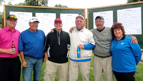 The Green Lea Club Tournament took place Saturday with 56 participants at Green Lea Golf Course. Pictured are winners of their individual flights. From left are Andy Petersen (championship flight), Paul Linnes (first flight), Steve Barrett (second flight), Earl Krieger, (third flight) Mark McIntyre (fourth flight) and Melissa Wittmer (womens’ flight). — Submitted