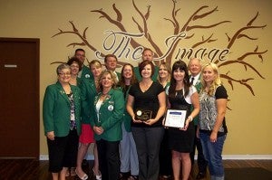 Albert Lea-Freeborn County Chamber of Commerce Ambassadors welcome The Image Hair Salon to the chamber. --Submitted