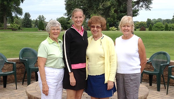 The Virginia Hanson Memorial Golf Tournament took place Thursday with 12 teams at Green Lea Golf Course. From left the team of Barb Cliff, Donna Turner, Sharyl Boom and Garnice Rasmusson won the championship flight. — Submitted