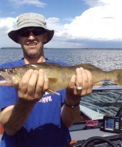 Doug Herr of Albert Lea caught a 22-inch walleye on Leech Lake. Herr’s mother and father-in-law, Dorothy and Nordean Krueger had the Catch of the Week last week. — Submitted  