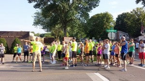 Runners listen to instructions about the course Sept. 7 before participating in the Thorne Crest five-kilometer run. — Submitted