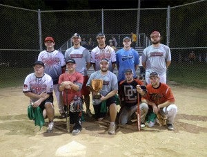 The Albert Lea Parks and Recreation Men’s A League Softball Champion was Innovance/Combat. Front row from left are Brock Sorenson, Peter Korfhage, Matt Dugstad, Mike Cunningham and Jordan Lukes. Back row from left are Jarrett Korfhage, Jeff Marx, Fred Husemoller, Brandon Klukow and Adam Royce. Cade Yost and Andy Rolands are not pictured. — Submitted