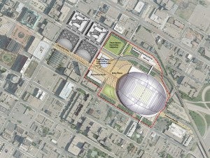 This is what the future of eastern downtown Minneapolis is slated to look like. — Courtesy of Minnesota Vikings