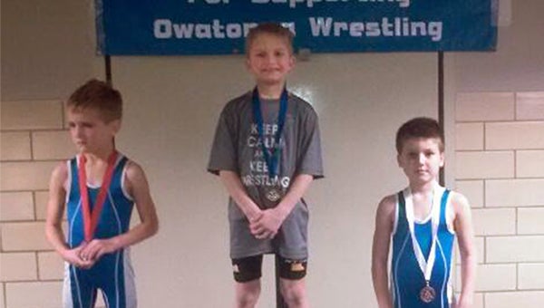 Brody Ignaszewski of the United South Central youth wrestling team took first place Oct. 6 at a tournament in Owatonna. The Rebels also sent boys to Waseca to wrestle Oct. 7. Micah Hamson took first place, Ethan Elvebak and Colten Quade took second and Masyn Elvebak took third. — Submitted