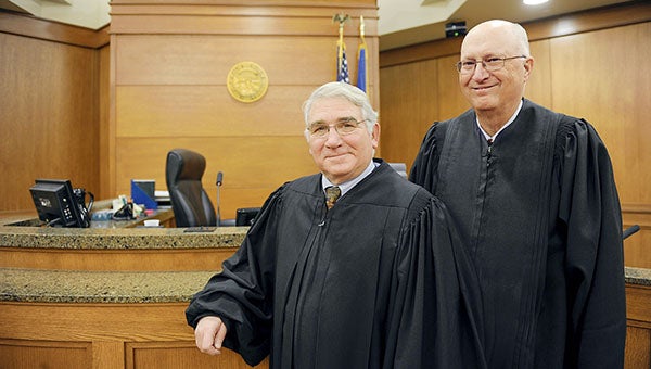Mower County district court judges Fred Wellman and Donald Rysavy have both spent several years on the bench in Mower County and both are retiring in the near future. Eric Johnson/Albert Lea Tribune