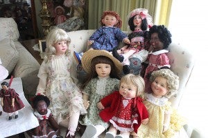 There are many dolls on display throughout Agnes Boss’s home.
