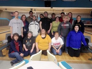 The Albert Lea Transitions Program, a District 241 program for 18- to 21-year old students that works on transition and life skills, met the Austin Transitions Program at Holiday Lanes on Jan. 10 for a social outing. Albert Lea’s teacher is Lori Nelson, and Cindy Jones is the paraeducator. Austin’s teacher is Erin Stevenson and the paraeducator is Tina Wollenburg. --Submitted