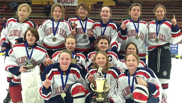 The Albert Lea U12 girls’ hockey team won the Austin Packer Classic on Jan. 12. Front row from left are  Ally Stanek, Adison Malakowsky and Hannah Johnson. Middle row from left are Sky Anderson, Kylie Sundve, Riley Hanson and Alexcia Abrego. Back row from left are Rylee Bjorklund, Ally Thompson, Ana Hernandez, Katie Steven, Daysha Luttrell and Sydney Collins. — Submitted