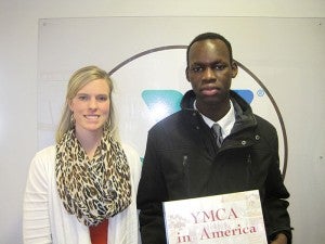 The Albert Lea Family Y hosted its annual meeting on Jan. 28 to recap the 2013 year. At the meeting, Telsoch Kuey, right, was named Youth Citizen of the Year for his valued service as a flag football coach. Pictured with Kuey is Susie Hulst, fitness director. --Submitted