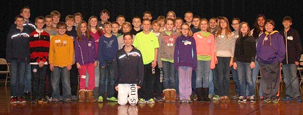 Geography bee finalists pose for a photo after the competition. -- Submitted