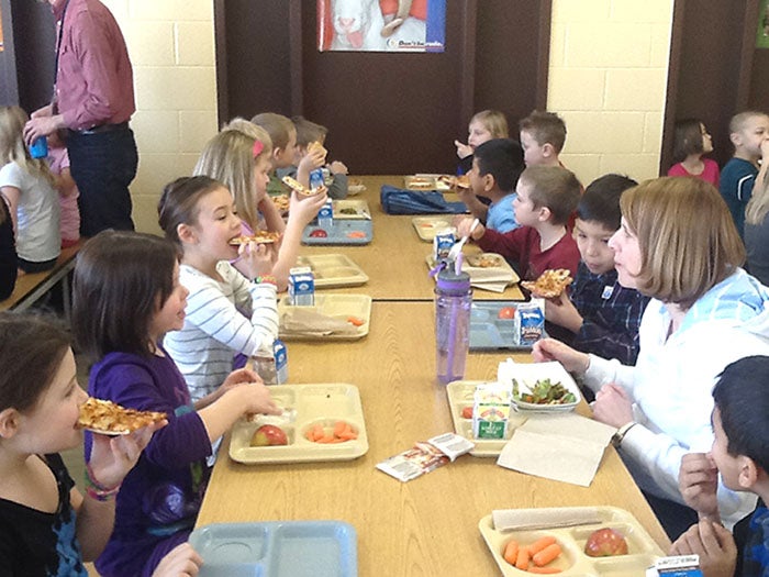 Students at Lakeview Elementary enjoy Mix-It Up at Lunch Day, a national campaign launched by Teaching Tolerance. The event encourages students to sit by new people. --Submitted
