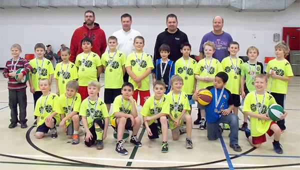 The second and third-grade boys’ basketball team at the Albert Lea Family Y completed its season. Front row from left are Grant Adams, Bowen Jensen, Henry Buendorf, Spencer Jones, Jack Skinness, Dacoda Malakowsky, Kayne Davis and Henry Cafourek. Middle row from left are Logan Strom, Michael Flaherty, Tanner Conn, Trey Garcia, Jake Skinness, Bryce Prouty, Anthony Thorson, Dominic Zuniga, Noah Dye, Drew Teeter, Gavin Hanke and Preston Senne. Back row from left are coaches Brad Skinness, Donnie Teeter, Troy Irvine and Tom Jones. Colby Banks, Matthew Steele, Max Irvine, Andrew Phillips and Cannon Kermes are not pictured. — Submitted
