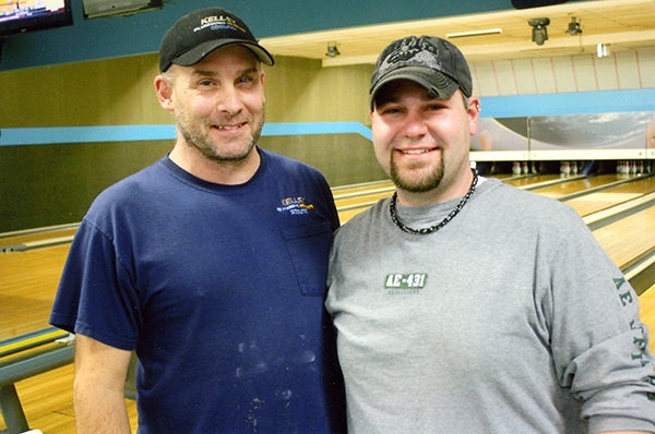 Jim Kelley, left, and Jesse Duholm shot perfect games in the Hoiday Lanes Classic League. Kelly scored 300 for the fifth time, and Duholm hit 300 for the third time. -- Submitted 