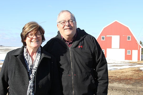 Paul and Linda Lynne of rural Hartland farm 320 acres of land. They are recognized today as the Albert Lea-Freeborn County Chamber of Commerce’s Farm Family of the Year. – Sarah Stultz/Albert Lea Tribune