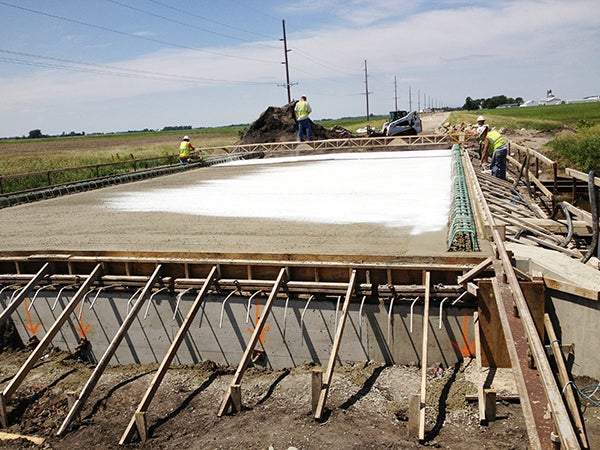 Crews work last summer on a bridge on Freeborn County Road 9 near Bear Lake.  --Submitted