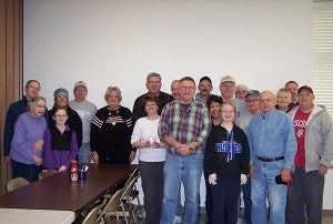 Freeborn County Historical Museum volunteers cleaned up the historical village April 19. Pictured are Alicia Erickson, Brad and Kaedlyn Kirchner, Angels Sammon, Arnie Mulso, Verlain Williams, Gary and Jeanne Schindler, Phil Hintermeister, Dean and Sandy Johnson, Abbey, Bruce and Diane Olson, Dave Mullenbach, Paul Anderson, Dick and Kathleen Nelson, Dan Fink and Mark Light. John Bromeland is not pictured. – Submitted
