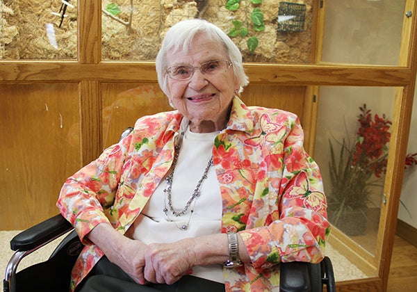 Thorne Crest Retirement Community resident Mildred Woodside turned 102 on Monday. Woodside was born less than a month after the Titanic sank. – Sarah Stultz/Albert Lea Tribune