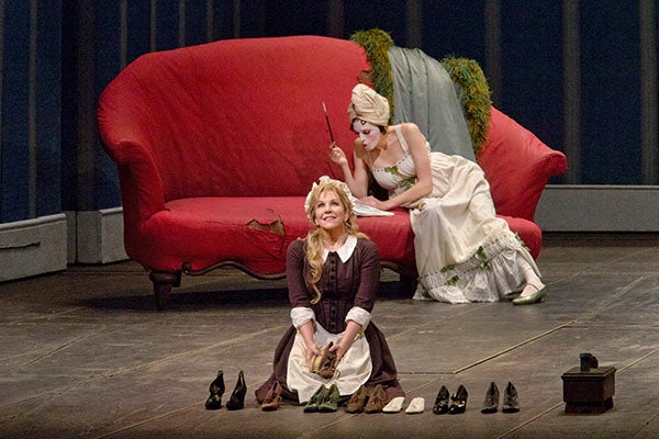 Joyce DiDinato as Angelina and Rachelle Durkin as Clorinda in “La Cenerentola” by Gioachino Rossini. 
