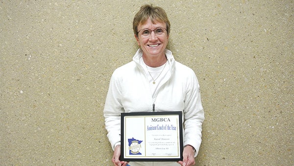 Albert Lea assistant girls’ basketball coach Karol Hansen was voted as the Section 1AAA Assistant Coach of the Year by other coaches in the section. Hansen teaches physical education at Southwest Middle School. — Provided