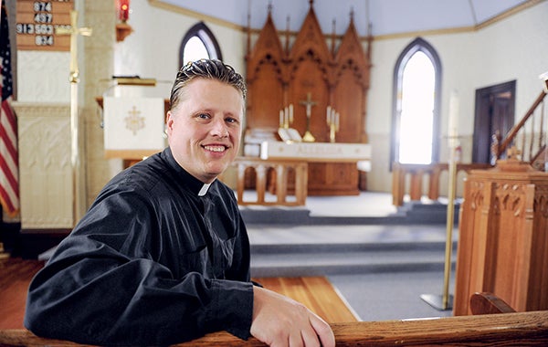The Rev. Jesse Krusemark has recently been installed at Trinity Evangelical Lutheran church in Waltham. – Eric Johnson/Albert Lea  Tribune