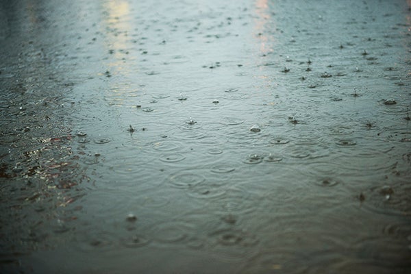 Ripples form in standing water as it continued to rain in Albert Lea last week. – Colleen Harrison/Albert Lea Tribune