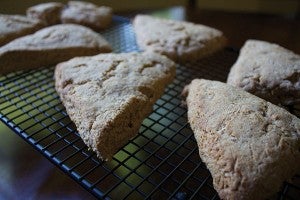 Whole wheat peanut butter chip scones 