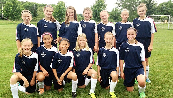 The Albert Lea U11 girls’ soccer team posted an 8-0-1 record so far this season. Front row from left are Sadie Neist, Jacy Rosas, Alli Dulitz, Annie Pleimling, Hannah Conn and Laura Flahrety. Back row from left are Mikaela Hillman, Alli Rassmusen, Grace Nelson, Dominica Eckstrom, Maddie Schneider, Jaeda Koziolek and Lucy Sherman. — Provided