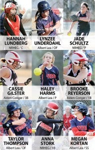 The Tribune's First Team All-Area softball selections are pictured. — Micah Bader/Albert Lea Tribune