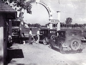 The Freeborn County Fair was lively, as pictured in this photo of the fair gate in 1938. – Photo courtesy of the Freeborn County Historical Museum