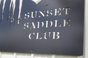 The steel signs that Lou-Rich donated to the Sunset Saddle Club are laser-cut and coated with powder-coat paint to keep them safe from the elements. — Hannah Dillon/Albert Lea Tribune