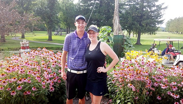 Oak View Golf Club hosted its Club Tournament on Aug. 2 and 3. Sam Hallman, left, won the men’s championship flight, and Jessica Stensrud won the women’s championship flight. Paul Hinkley won the men’s first flight, Noel Ahnemann won the men’s second flight and Rich Yost won the men’s third flight. — Provided