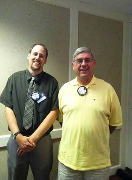 The Albert Lea Lions welcome new member Joe Ubl. Pictured are President Eric Youlden, left, and Joe Ubl. – Provided