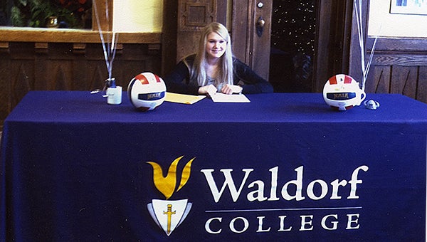2013 Albert Lea graduate Ashley Holl signed her letter of intent to play volleyball at Waldorf College in Forest City, Iowa. Holl will play the defensive specialist position, and she plans to major in biology. — Provided