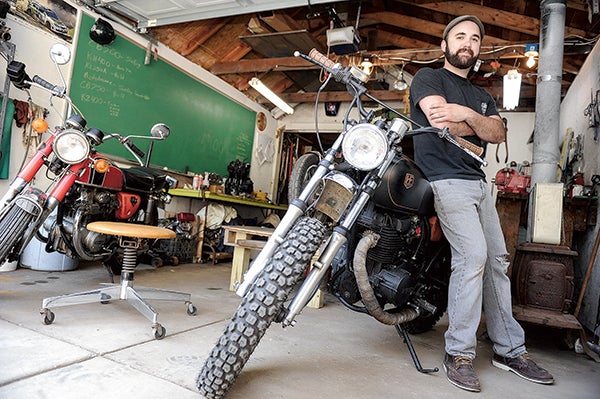 Andrew Hull is once again putting motorcycles on display, following up his Build Bike Art Show earlier this year with the Spare Arts Show this weekend during the Austin ArtWorks Festival. – Tribune file photo