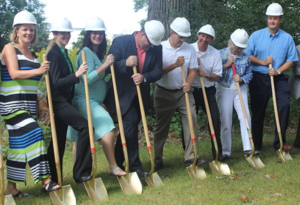 Advanced Family Dental staff, along with city and state representatives, break ground Friday for a new dentist's office on the north side of Albert Lea. — Sarah Stultz/Albert Lea Tribune