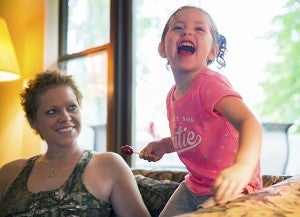 One of Zuehl's first concerns after being diagnosed with breast cancer was that it could genetically be passed down to her daughter. She underwent genetic testing to make sure that was not the case. — Colleen Harrison/Albert Lea Tribune