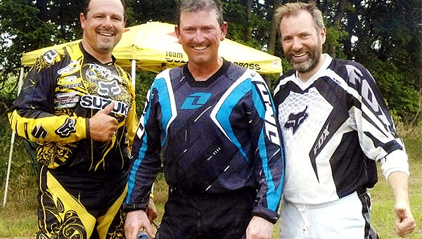A trio of local riders participated in the fall trail ride Sept. 6 and 7 in Theilman. From left are John Wipplinger, Loren Sprague and David Callahan. The track is about 10 miles northeast of Plainview and was hosted by the Golden Eagles Motorcycle Club from Rochester. Theilman offers about 45 miles of trails — not including forest service roads — 15 miles of river bottoms and 10 miles of single track. All trails are marked and range from easy to challenging. — Provided