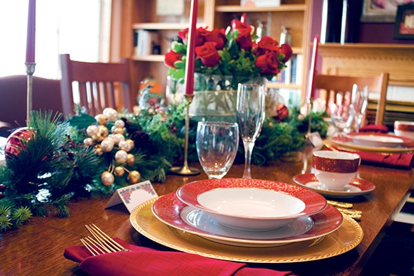 Lorna Meister, director of dietary services at Good Samaritan Society of Albert Lea, recommends choosing a focal point, color and theme as the first step to decorating a holiday table. 