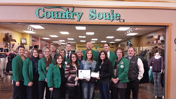 Freeborn County Chamber of Commerce Ambassadors welcome Country Soule Boot & Western Market to the chamber. – Provided