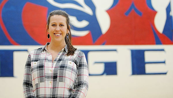 Albert Lea dance coach Kelsey Routh stands in the gym at Albert Lea High School. Routh led a group of 50 participants, which was the most in school history. - Micah Bader/Albert Lea Tribune
